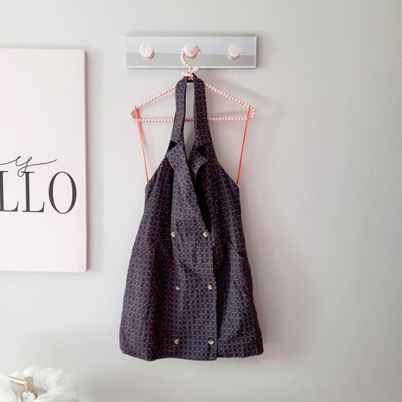 NWOT Free People navy blue & orange halter neck blazer mini dress, S - Picture 8 of 10